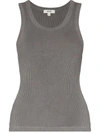 Agolde Poppy Ribbed Stretch Organic Cotton And Tencel Lyocell-blend Jersey Tank In Zinc Light Grey