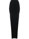 Rick Owens Double Slit-side Maxi Skirt In Black