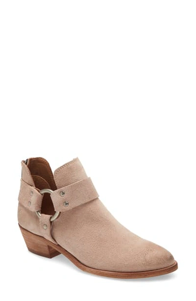 Frye Ray Suede Zip Harness Booties In Pale Blush