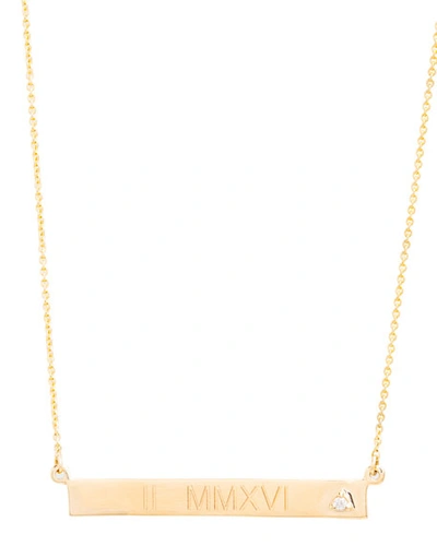 Stone And Strand Medium Horizontal Bold Bar Necklace With Teeny Diamond In Gold