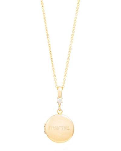 Stone And Strand Personalized Round Locket Necklace With Diamond In Gold