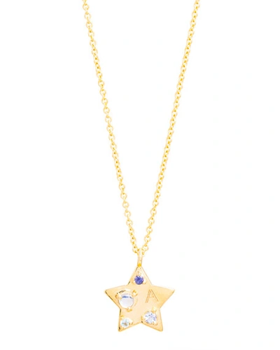 Stone And Strand Personalized Star Gemstone Necklace In Gold