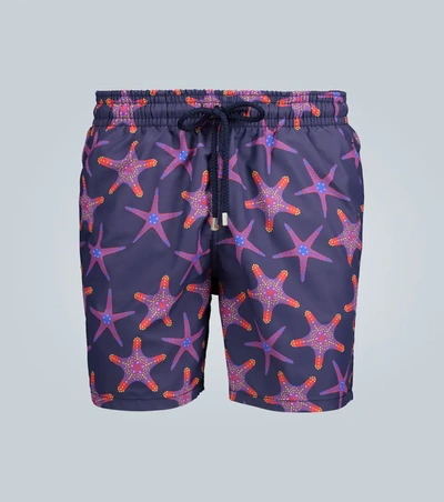 Vilebrequin Moorea Starfish Print Swim Shorts In Blue