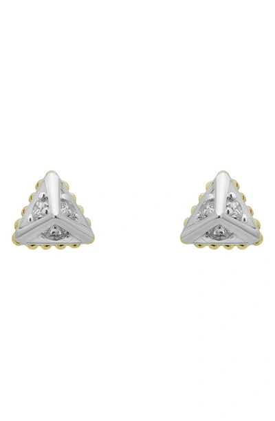 Lagos 18k Yellow Gold & Sterling Silver Ksl Diamond Stud Earrings