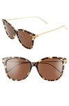 Bottega Veneta 55mm Sunglasses In Havana/ Gold