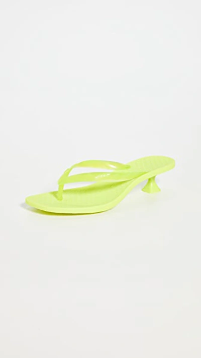 Sigerson Morrison Iconic Kitten Heel Flip Flop In Lime Green