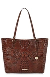 Brahmin Anywhere Melbourne Embossed Leather Tote In Pecan Melbourne