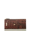 Brahmin Credit Card Melbourne Embossed Leather Wallet In Pecan