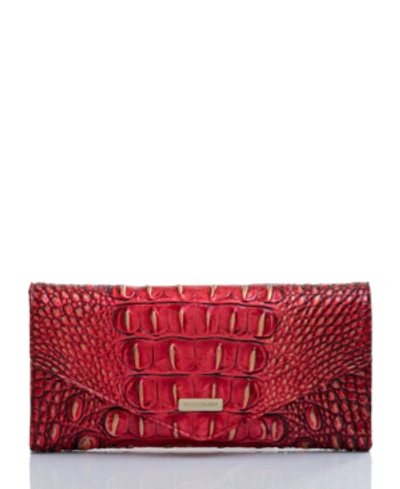 Brahmin Veronica Melbourne Embossed Leather Wallet In Crimson