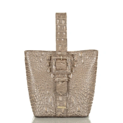 Brahmin Faith Melbourne Embossed Leather Bucket Bag In Moonscape/gold