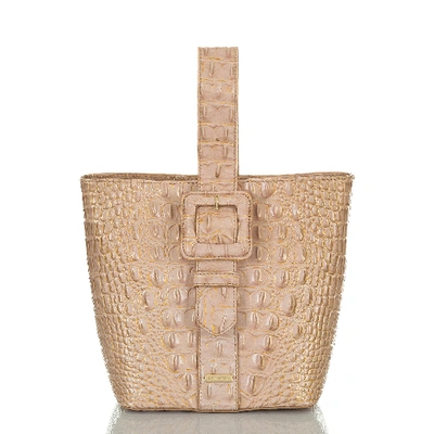 Brahmin Melbourne Embossed Leather Luxe Faith Bucket Bag In Chiffon/gold