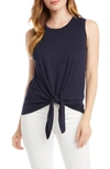 Karen Kane Sleeveless Tie-hem Top In Navy