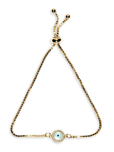 Eye Candy La Luxe 18k Goldplated Crystal Evil Eye Charm Bracelet