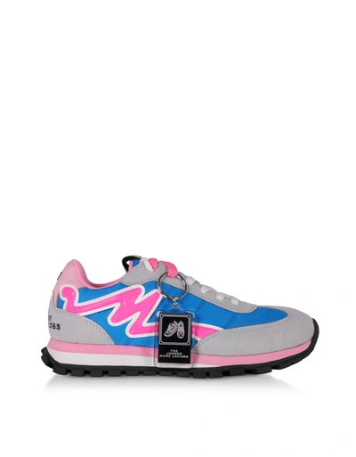 Marc Jacobs The Jogger Blue Nylon Womens Sneakers In Multicolor