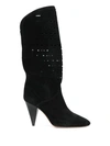 Isabel Marant Embroidered Pointed Boots In Black 01bk