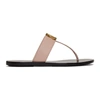 Gucci Women's Leather Thong Sandal With Double G In Pink