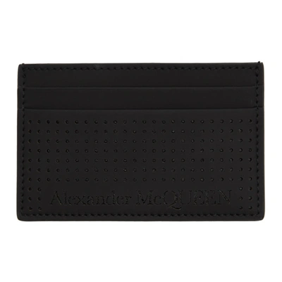 Alexander Mcqueen Men's Black Leather Card Holder