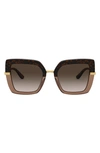 Dolce & Gabbana 52mm Square Sunglasses In Top Havana/ Brown Grad