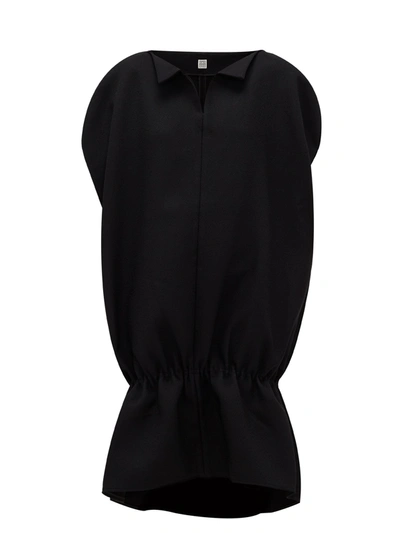 Totême Murosa Ruffle Hem Boucle Dress In Black
