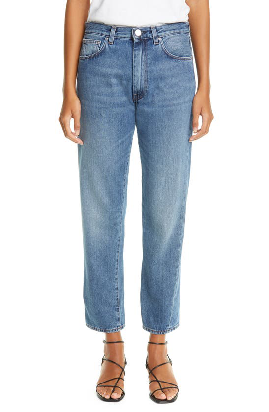 cropped blue jeans