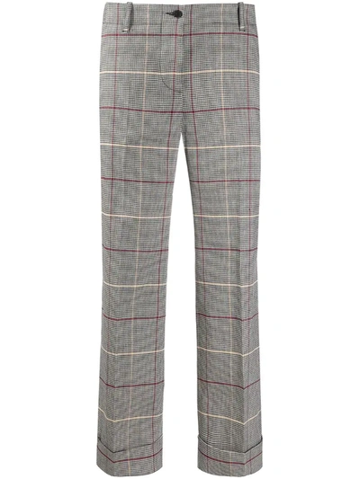 Alberto Biani Houndstooth Check Cropped Trousers In Black