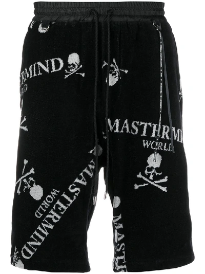 Mastermind Japan Monogram Print Shorts In Black