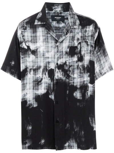 Represent Bleached Tartan Shirt In Black