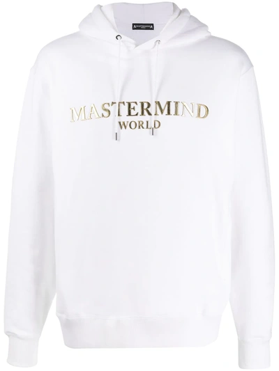 Mastermind Japan Logo Plaque Hoodie In White