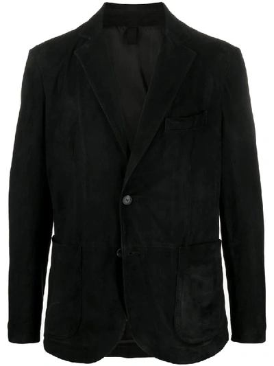 Tagliatore Suede Blazer In Black