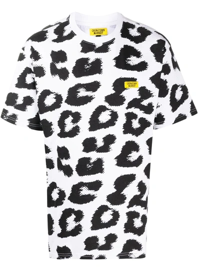 Chinatown Market Logo-patch Leopard Print T-shirt In White