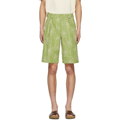 Jacquemus Le Short De Costume Knee-length Pleated Shorts In Light Green