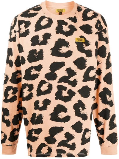 Chinatown Market Leopard-print Sweatshirt In Orange