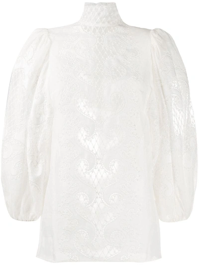 Zimmermann Long-sleeved Blouse In White