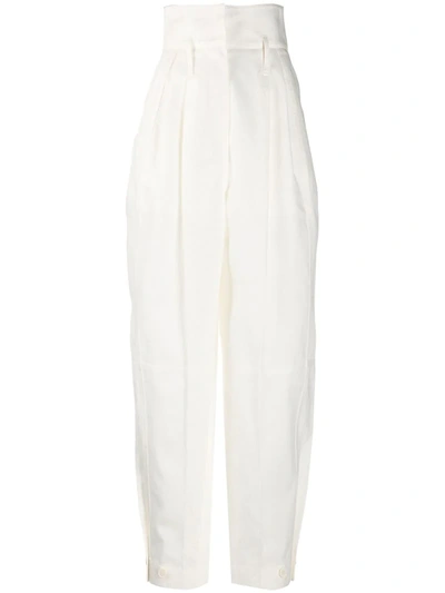 Givenchy High-waisted Tapered Trousers In White