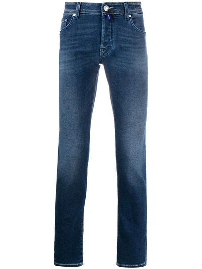 Jacob Cohen Slim-fit Stonewashed Jeans In Blue
