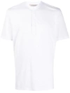 Fileria Collarless Buttoned T-shirt In White