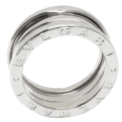 Pre-owned Bvlgari 18k White Gold Three Band B.zero1 Ring Size 55