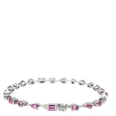 Pre-owned Cartier 18k White Gold Meli Melo Pink Sapphire & Diamond Bracelet