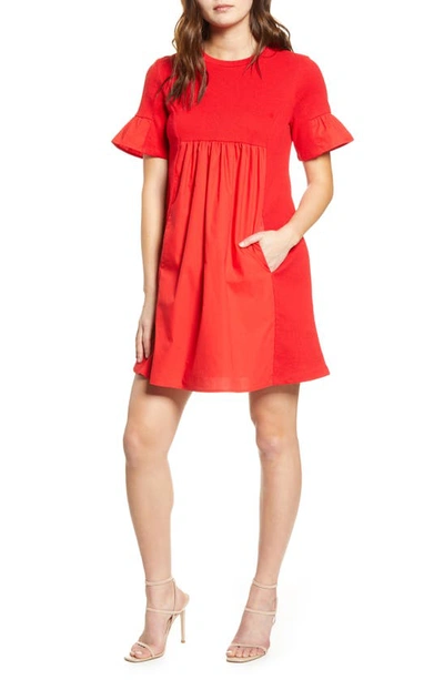 English Factory Solid Minidress In Red