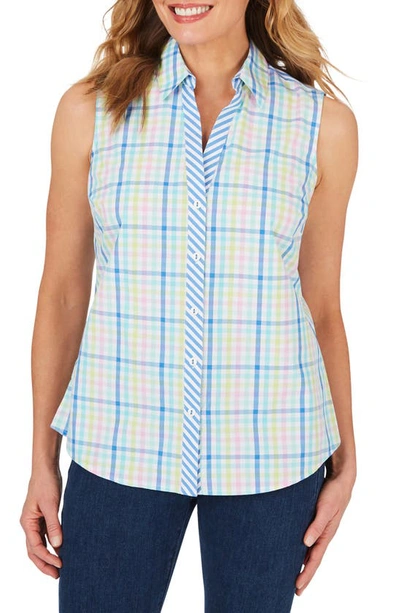 Foxcroft Elisa Spring Gingham Wrinkle Free Shirt In Multi