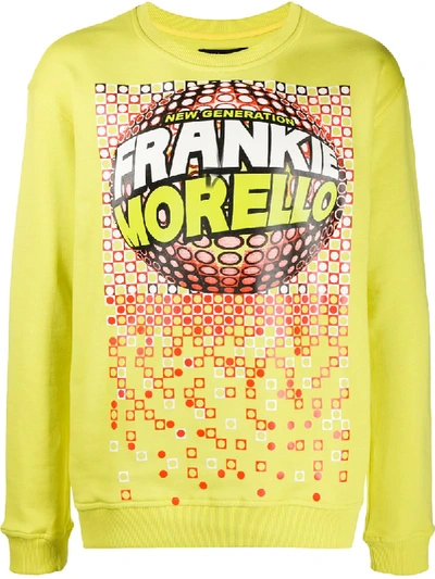 Frankie Morello Yellow Cotton Sweatshirt With Graphic Print