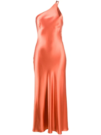 Galvan Silk Cropped Roxy Dress In Orange