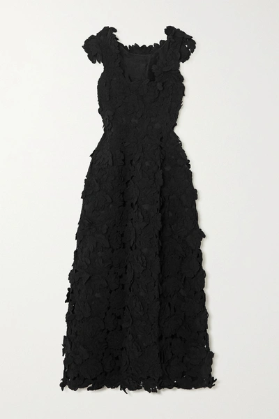 The Row Luciano Appliquéd Woven Gown In Black