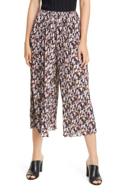 Vince Micro Painted Floral Pleated Culottes In Esme