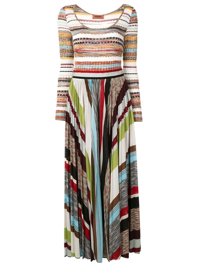 Missoni Striped Crochet-knit Maxi Dress In White