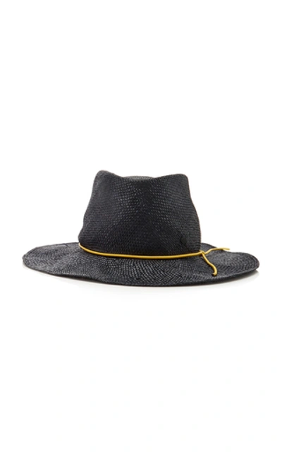 Maison Michel Charles Packable Straw Hat In Black