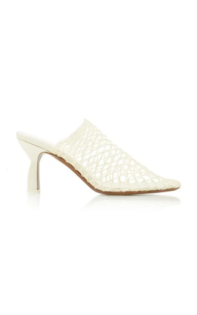 Neous Bophy Mesh Leather Mules In White