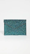 Rebecca Minkoff Leo Glitter Clutch Bag In Mermaid