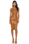 Nookie Posse X Revolve Faux Leather Midi Dress In Brown