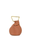 Cult Gaia Astraea Mini Brown Leather Top Handle Bag